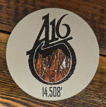 Load image into Gallery viewer, El Cheapo A16/Mt Whitney. "Mountains are Calling" Logo Coaster