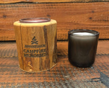 Load image into Gallery viewer, CAMPFIRE MEMORIES LOG/CANDLE w/spare 8oz candle