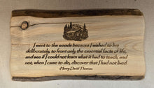 Load image into Gallery viewer, Notable Quote Wall Art "I went to the woods....." by Henry David Thoreau