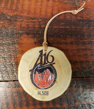 Load image into Gallery viewer, Tree Ornament w/ Mt Whitney within A16 logo
