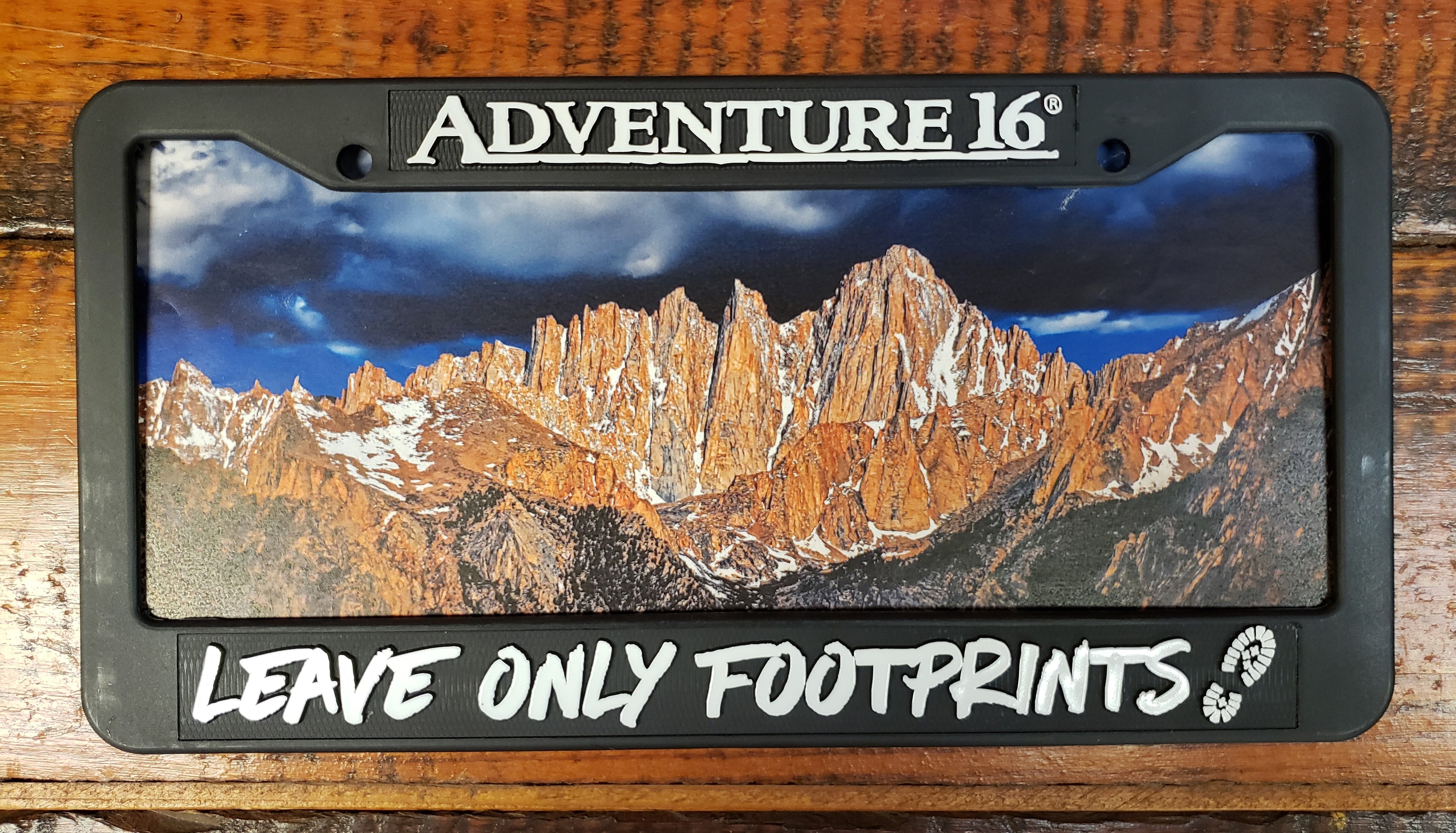 License Plate & Photo Frame  LEAVE ONLY FOOTPRINTS