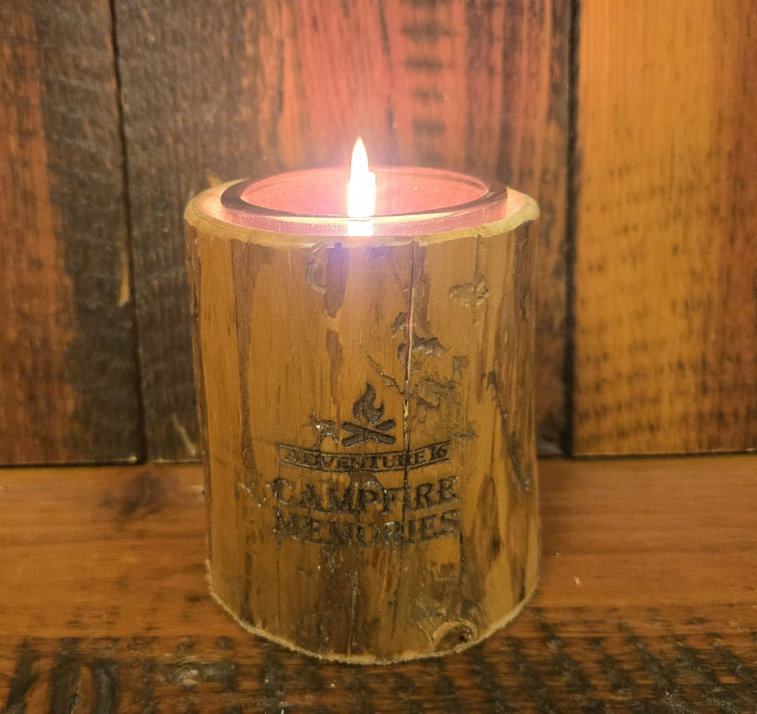 CAMPFIRE MEMORIES LOG/CANDLE