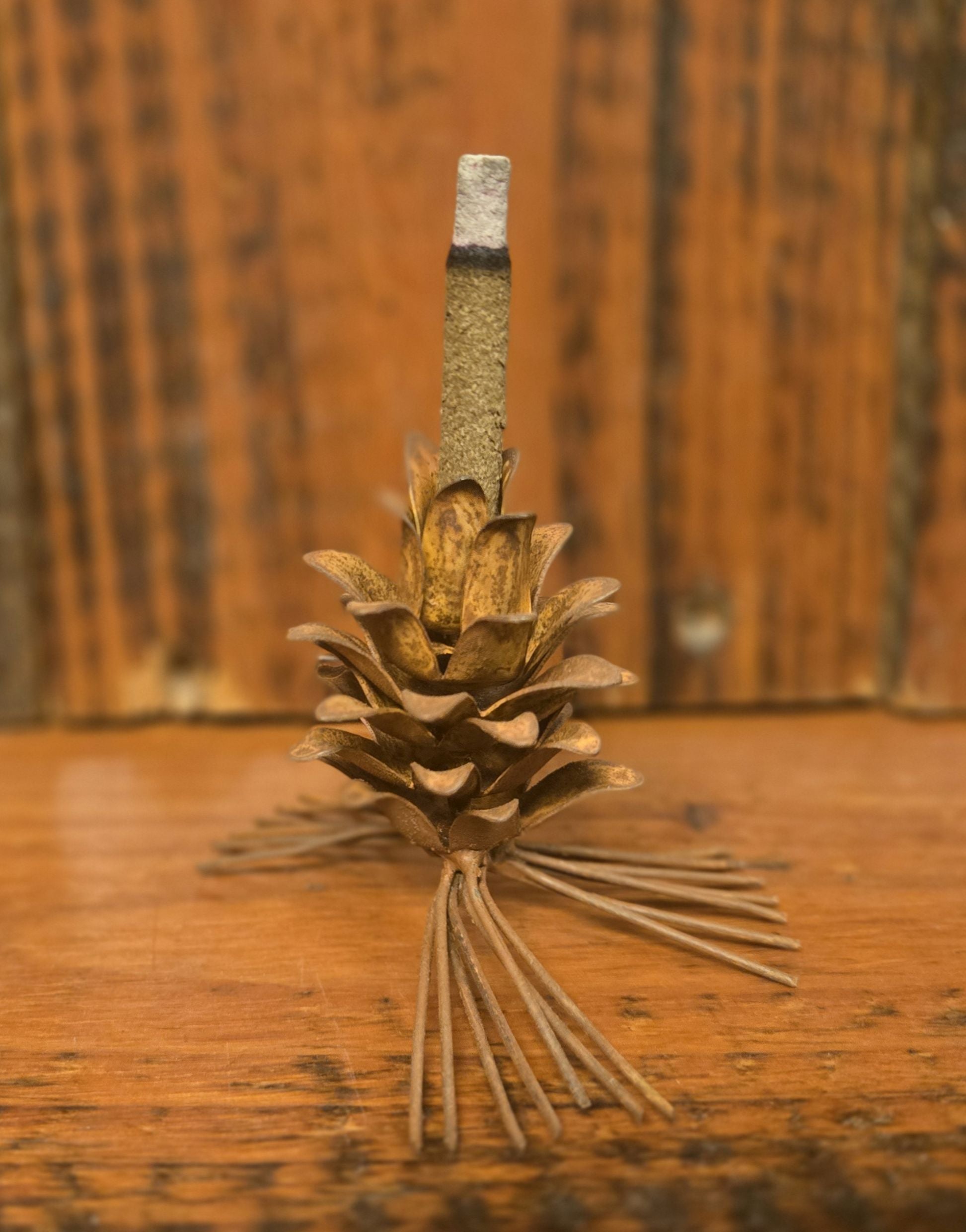 CAMPFIRE MEMORIES  Pine Cone Holder & Box of 24 Incense Sticks