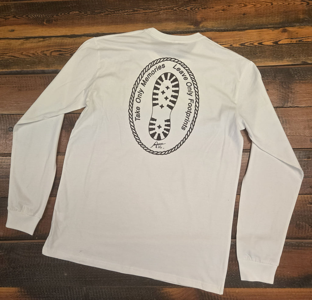VINTAGE FOOTPRINT Long Sleeve White T-Shirt