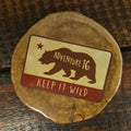 NEW!  Wood Art CA Bear "KEEP IT WILD" Coaster    Printed