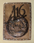 A16 Log Cabin Logo Sticker on Leather Sticker