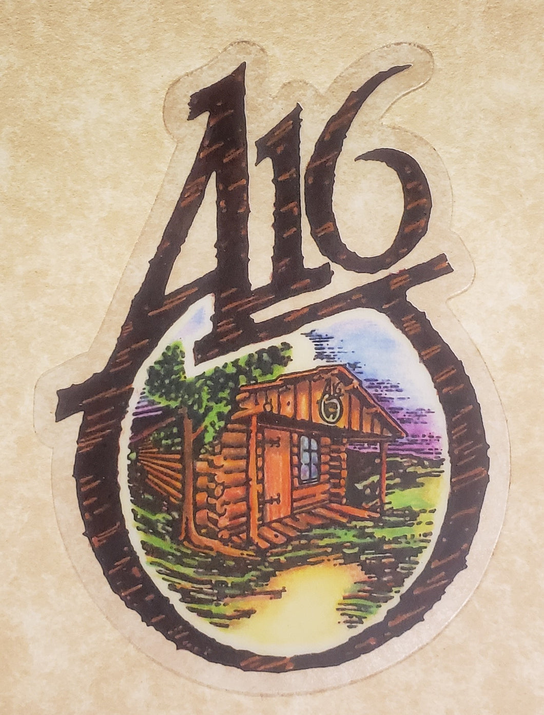 A16 Log Cabin Logo Sticker