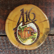 Load image into Gallery viewer, Wood Art Coaster  A16 Cabin Logo
