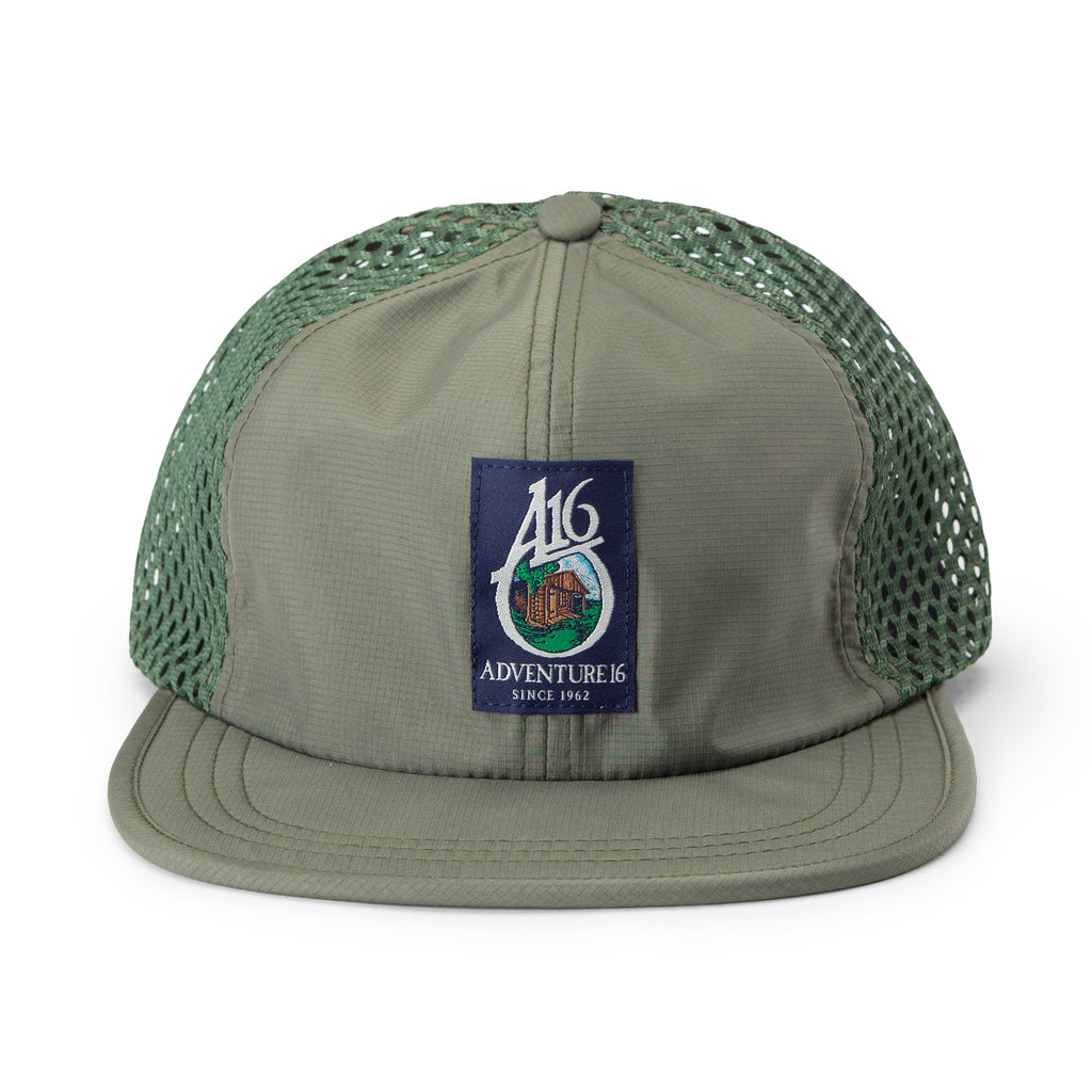 Cabin Label Trail Hat: Sage/Navy
