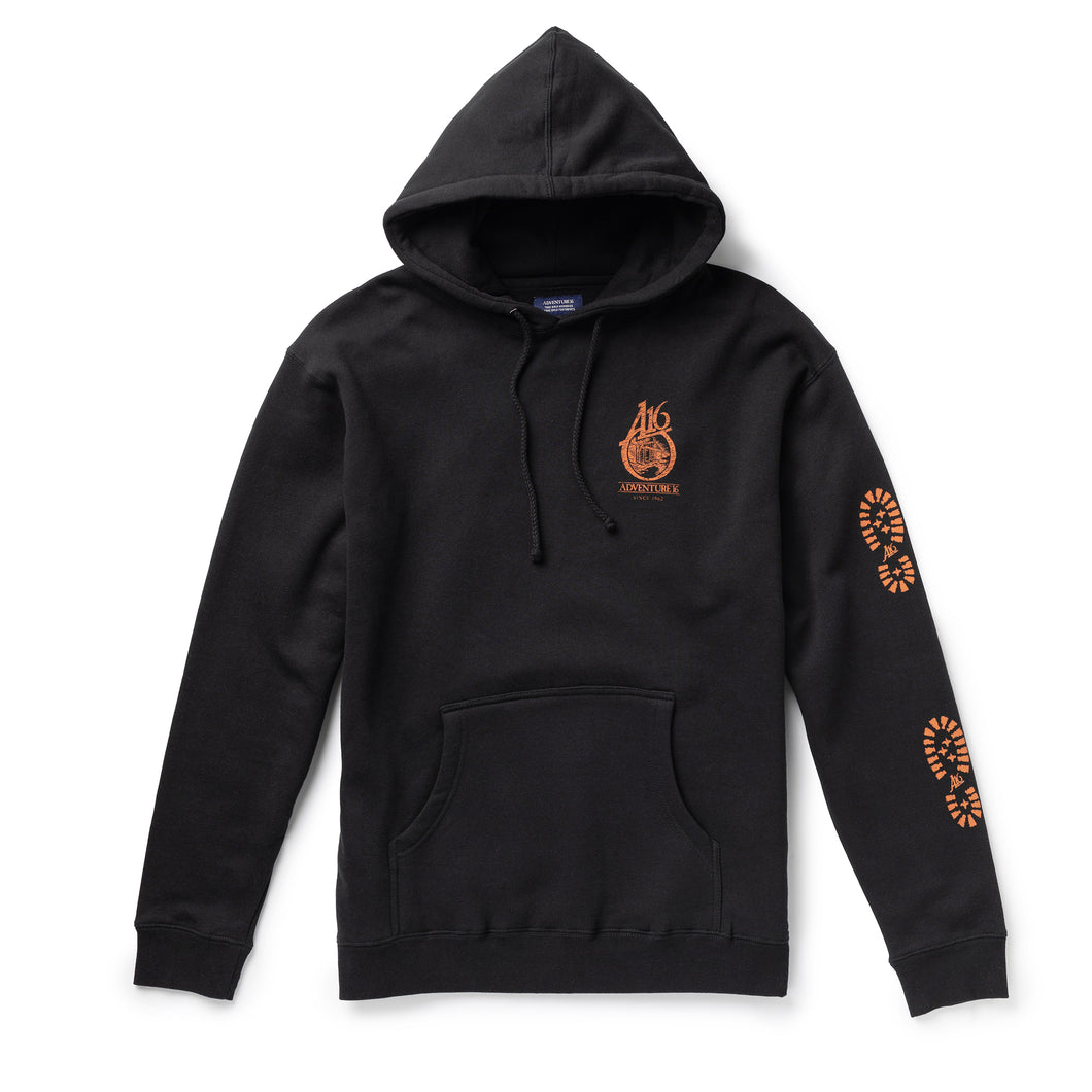 FOOTPRINT PULLOVER HOODIE BLACK