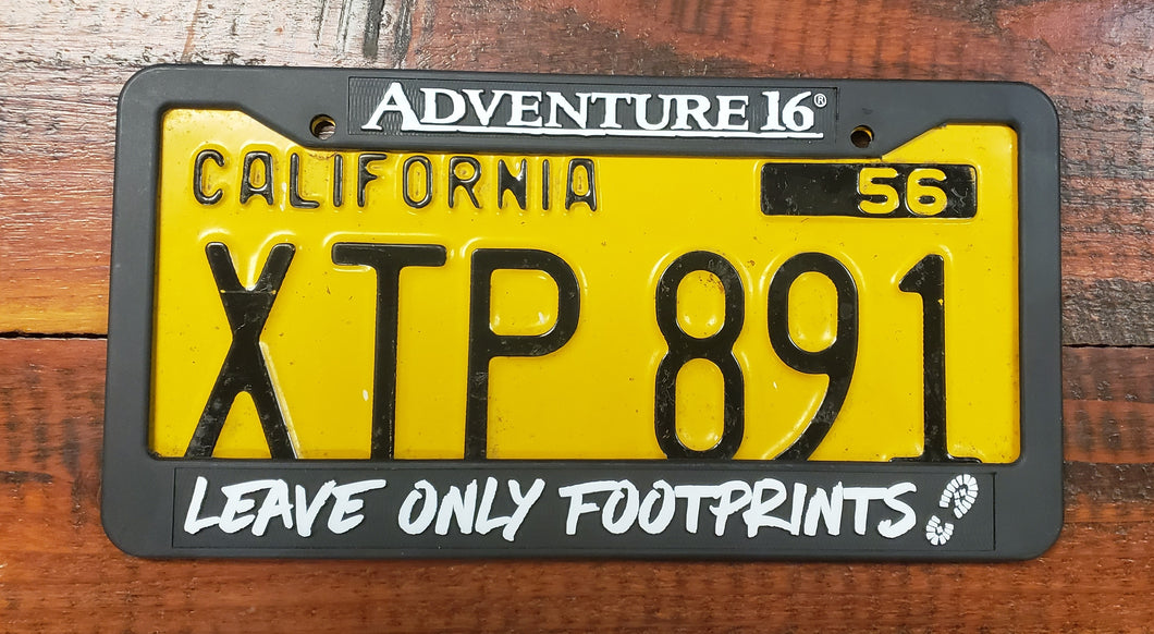 License Plate & Photo Frame  LEAVE ONLY FOOTPRINTS