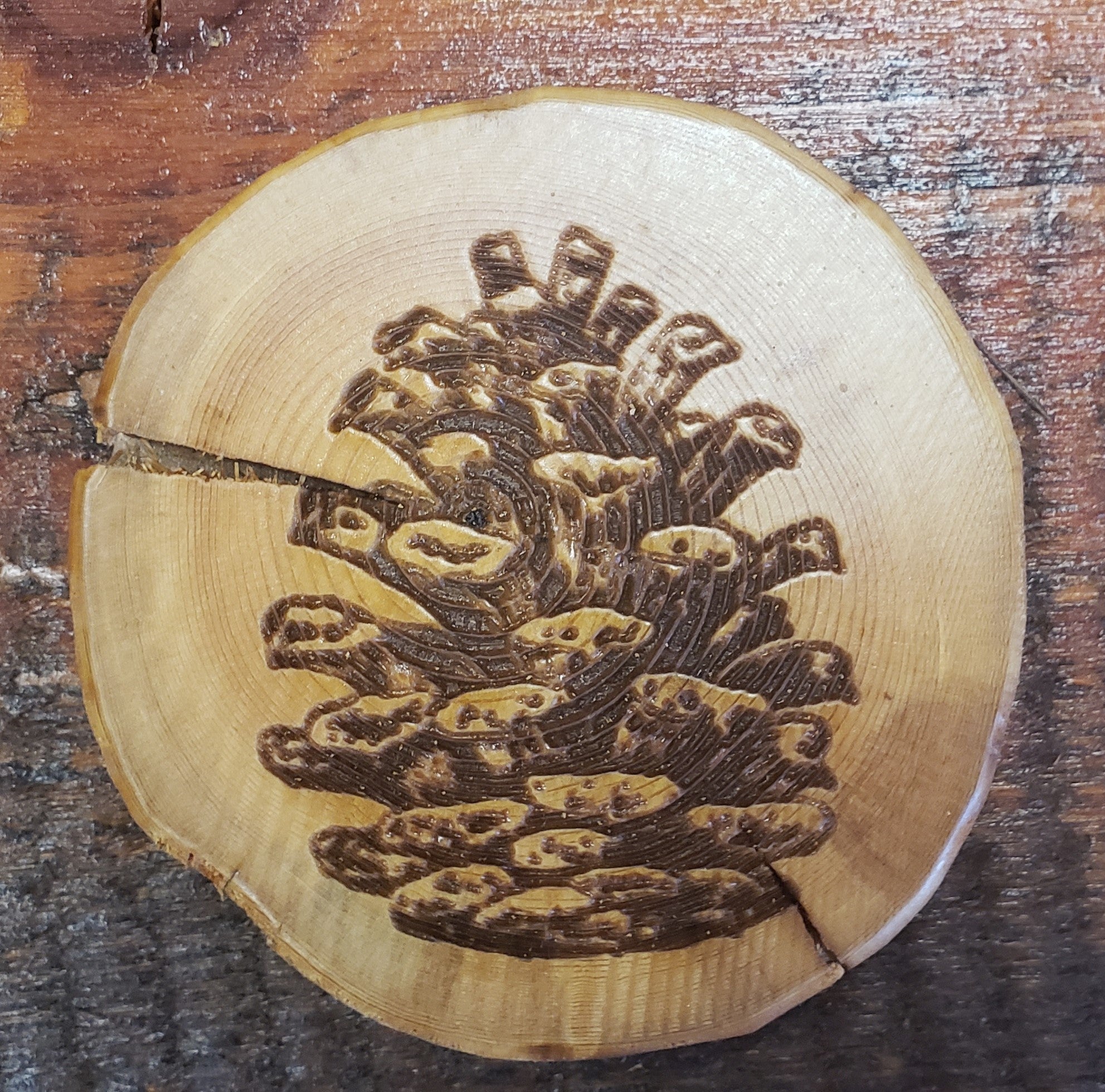 Wood Art Coaster PINECONE